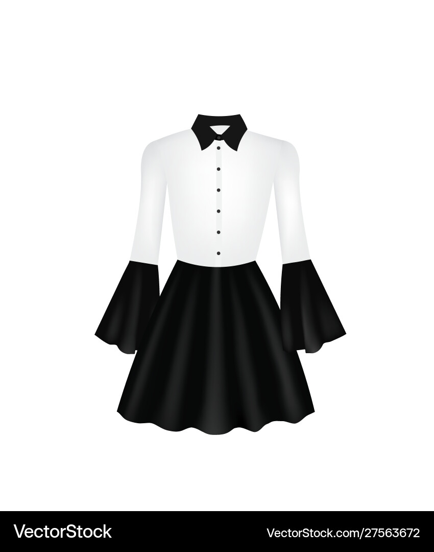 Weiße und schwarze Frauen Kleid Weiße und schwarze Frauen Kleid vektorbild