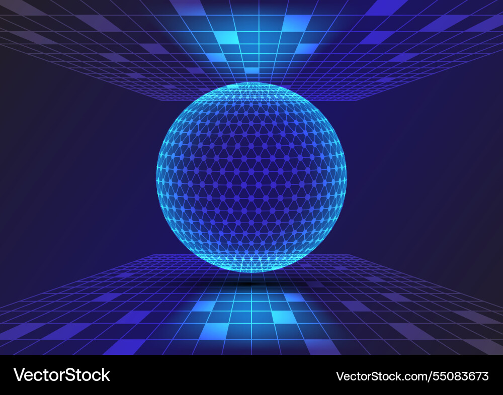 Abstract background with sphere perspective Vector Image