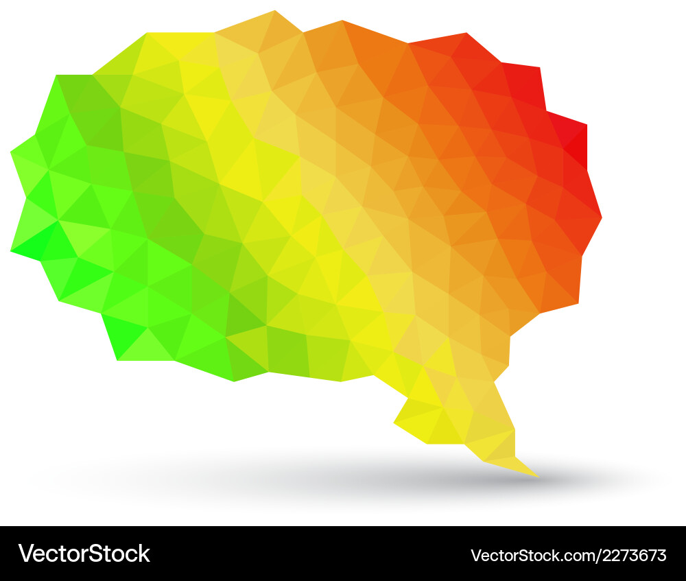 Abstract geometric speech bubble with triangular vector image