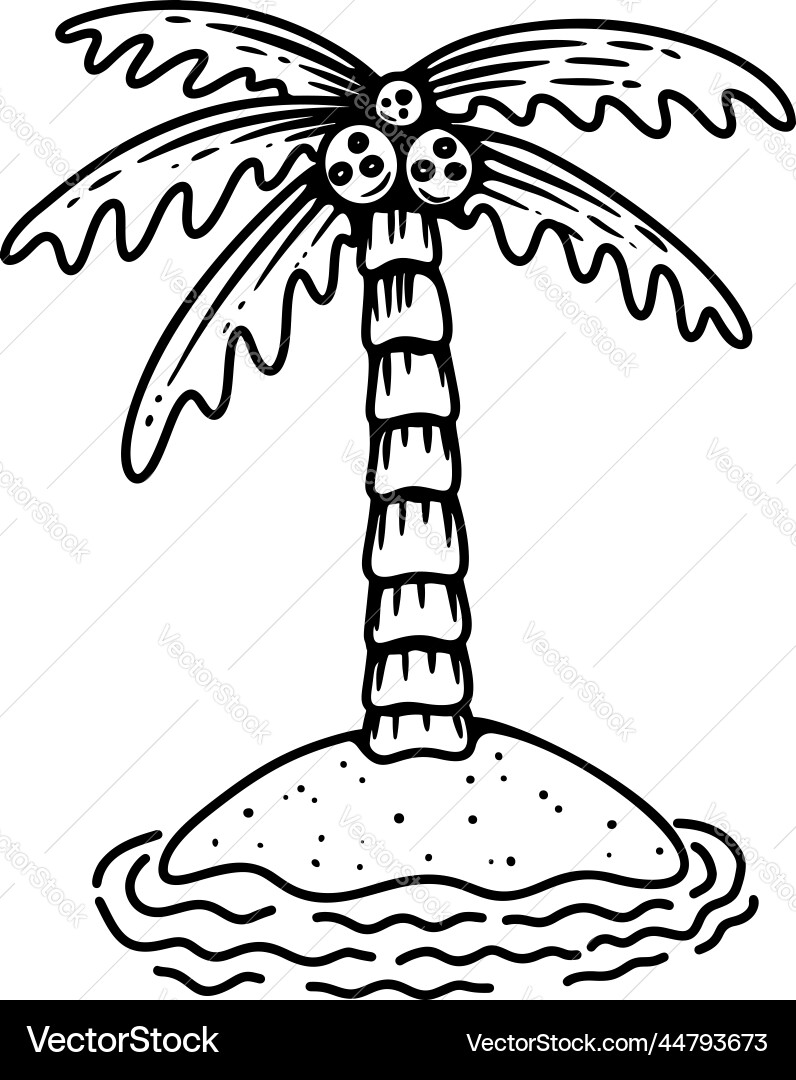 An island with palm tree design element An island with palm tree design element vector image