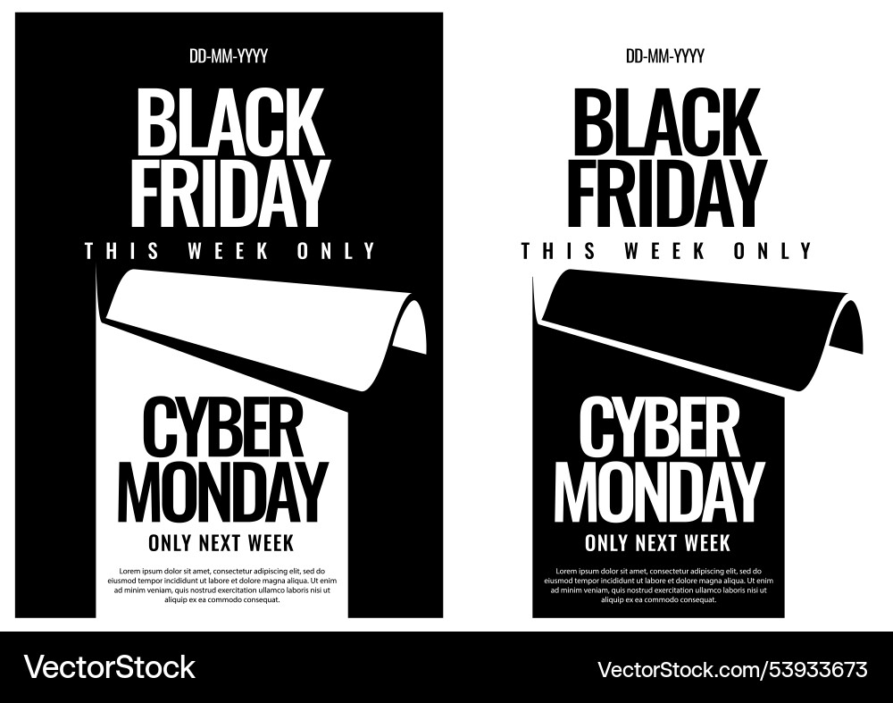 Black friday and cyber monday promotion banner Black friday and cyber monday promotion banner vector image