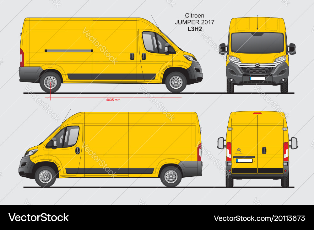 Citroen Jumper L3H2 Cargo Van 2017 vektorbild