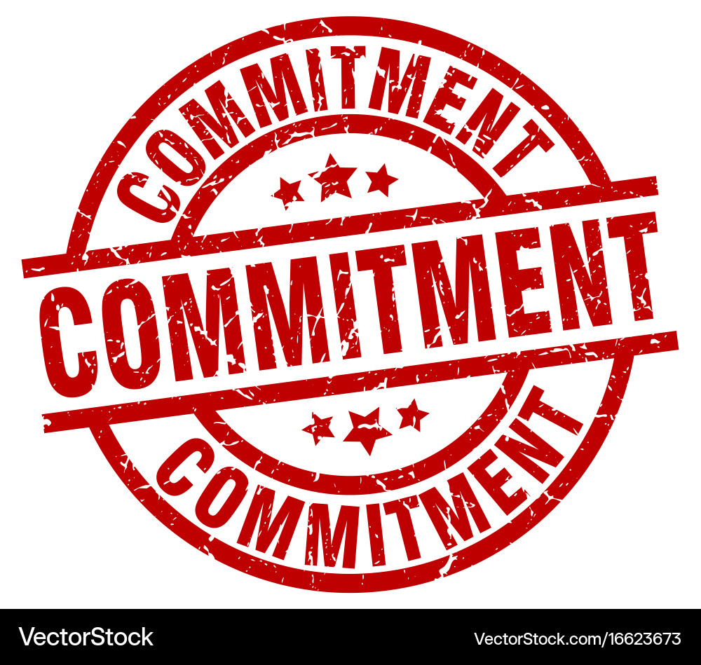 Commitment round red grunge stamp vector image