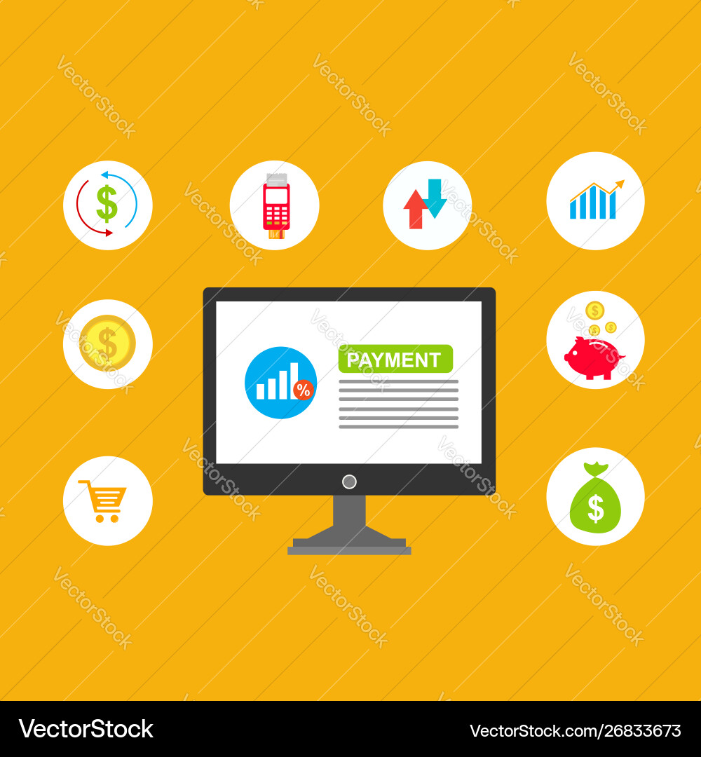 Concept online and mobile payments for web page Concept online and mobile payments for web page vector image