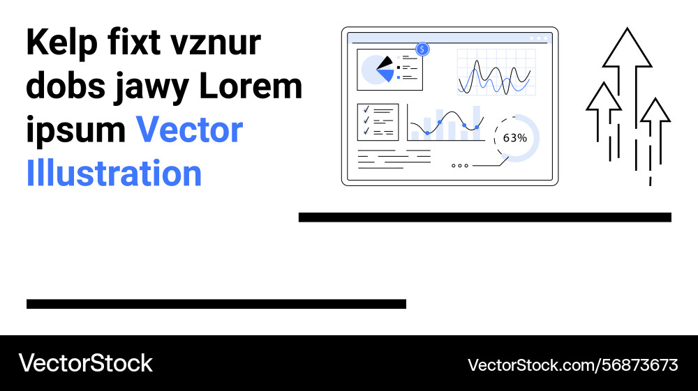 Data dashboard with analytics and chart growth Vector Image