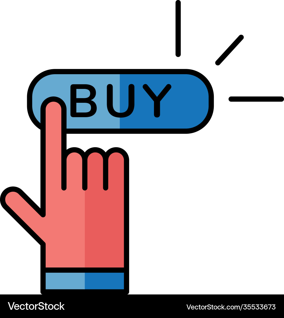 Digital marketing and cursor with buy button vector image