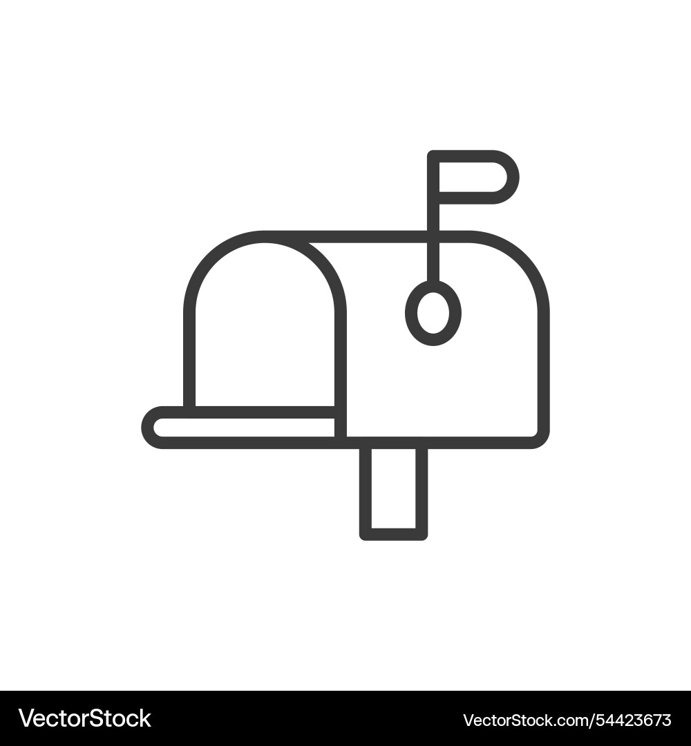Empty mailbox icon in line design Vector Image