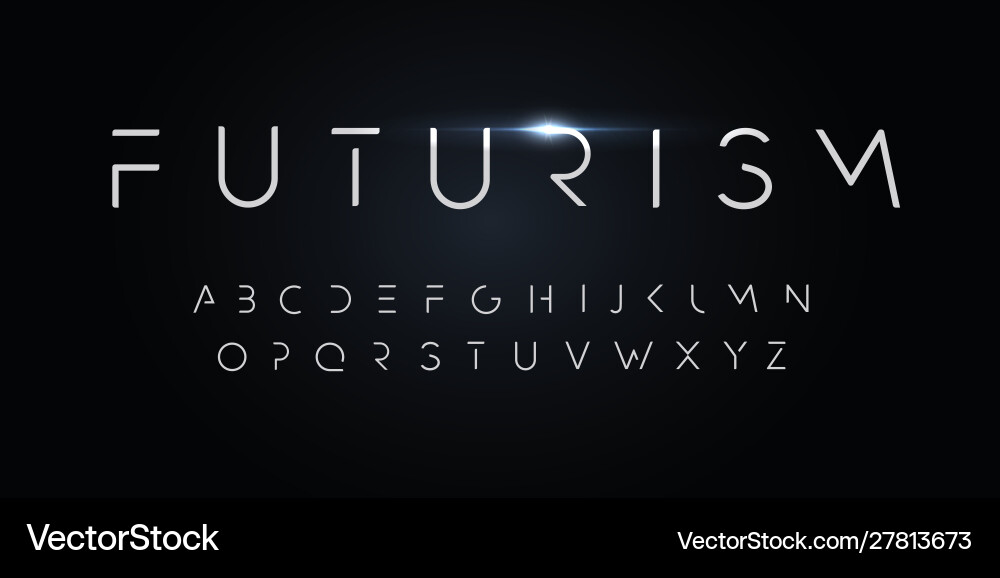 Futuristic Thin Alphabet Font vector image