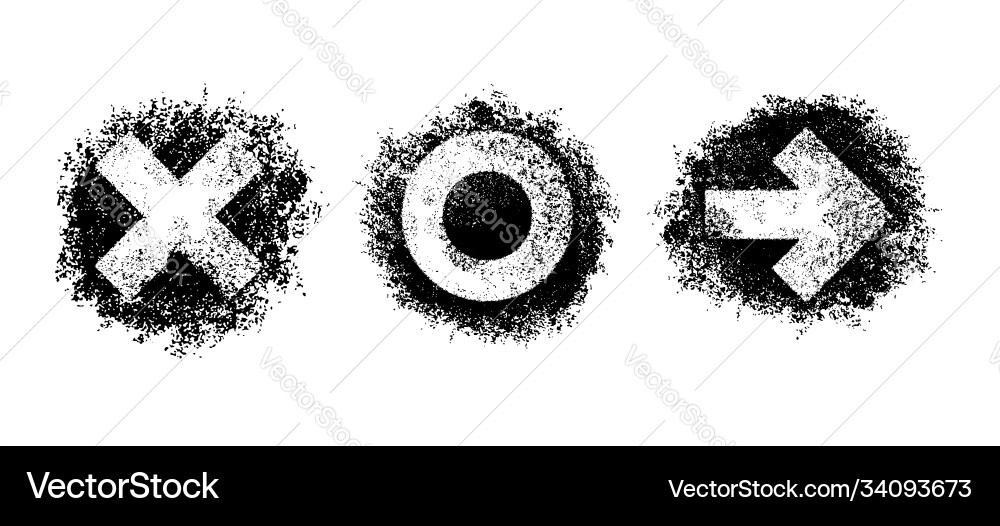 Grungy graffity sprayer elements set - x 0 arrow Vector Image