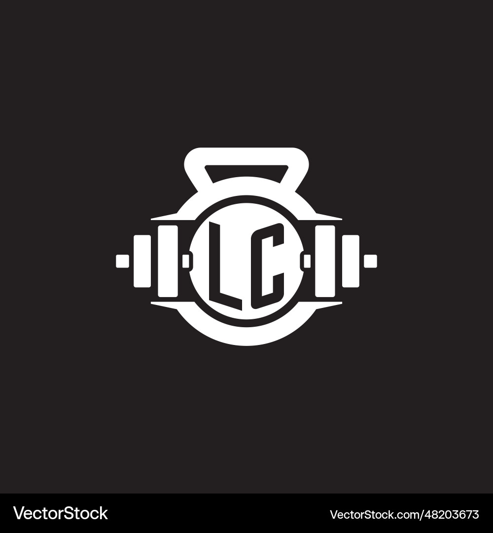 Initial lc logo design ideas with simple dumbbell Vector Image
