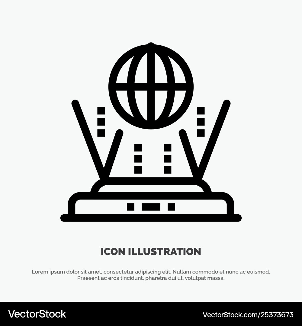 Internet globe router connect line icon Internet globe router connect line icon vector image
