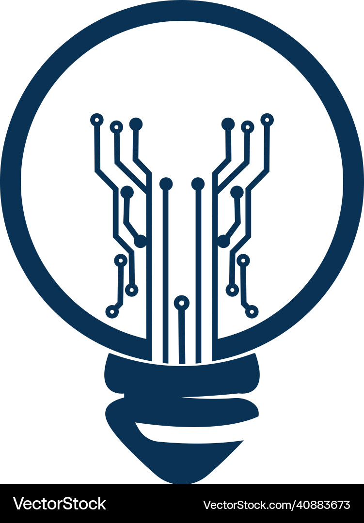 Light bulb idea icon with circuit board inside vector image