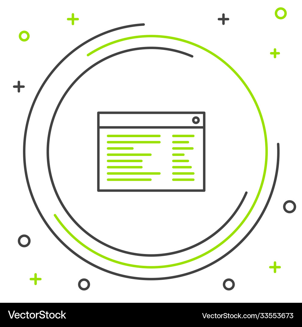 Linie Software Web-Entwickler Programmierung Code-Symbol vektorbild
