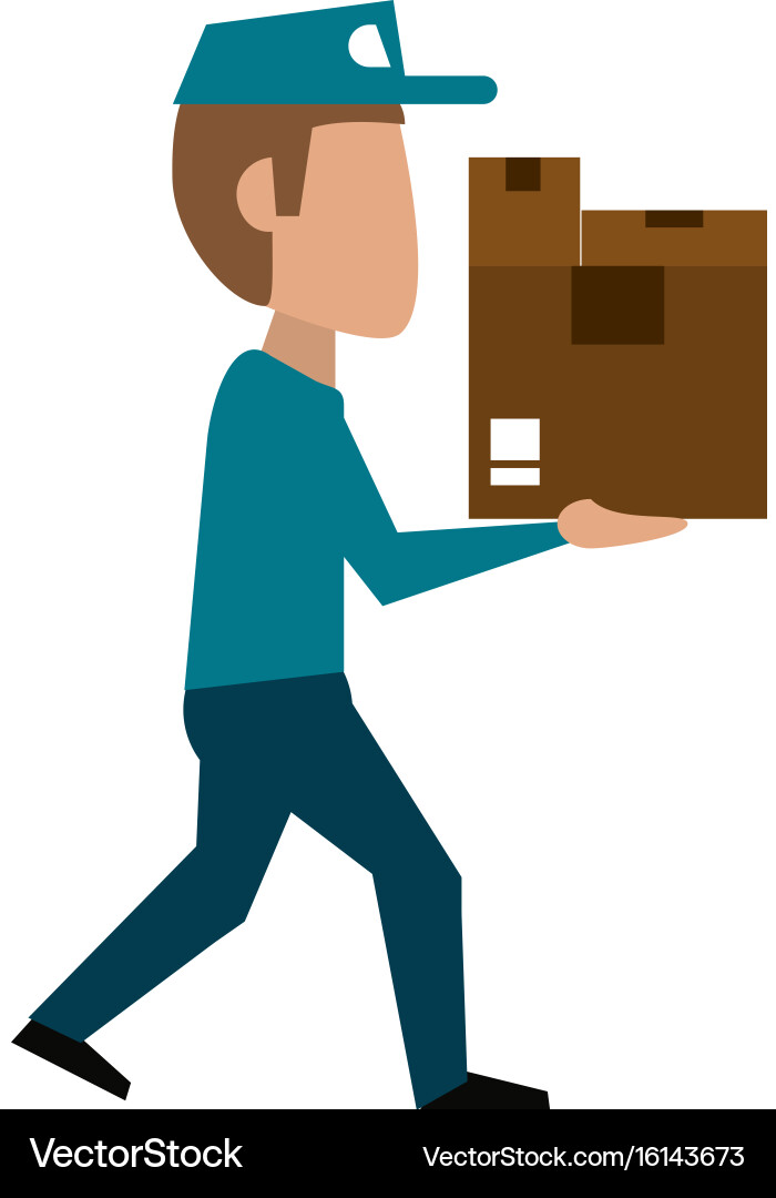 Mailman with package icon image Vector Image