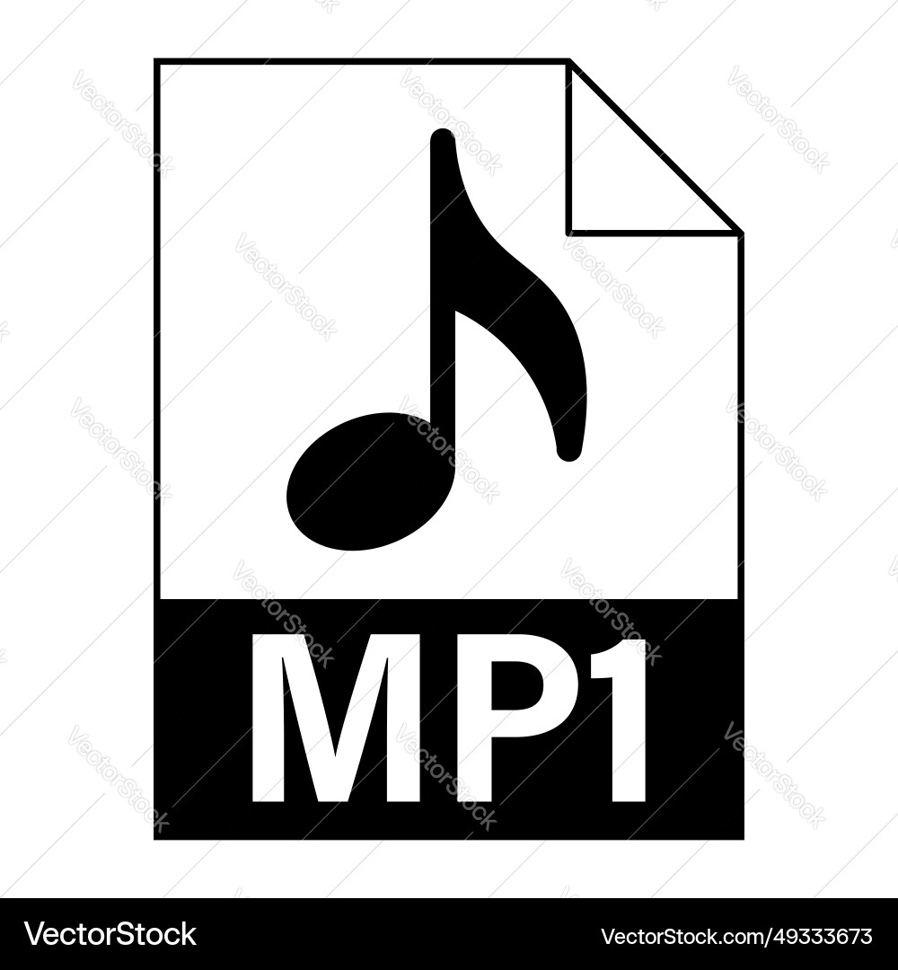 Modern flat design of mp1 file icon for web Modern flat design of mp1 file icon for web vector image