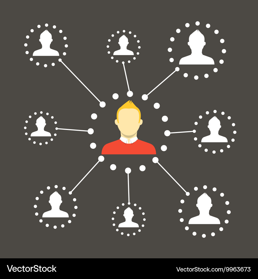 Modern web media network scheme flat design vector image