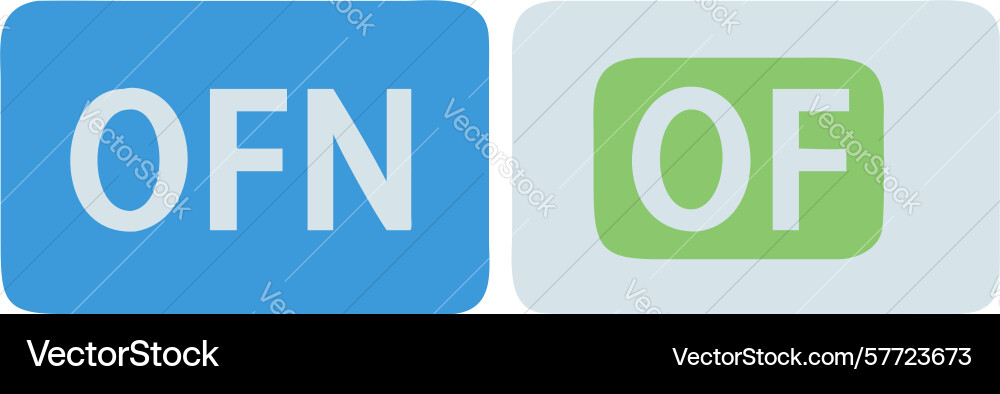 Onoff toggle buttons for user interface control vector image
