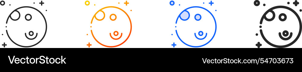 Planet iconthin linear gradient blue stroke Vector Image