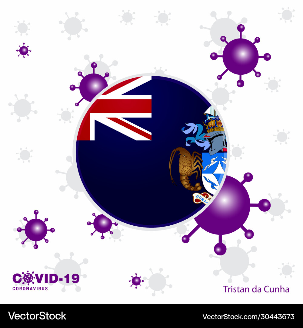 Pray for tristan da cunha covid-19 coronavirus Vector Image