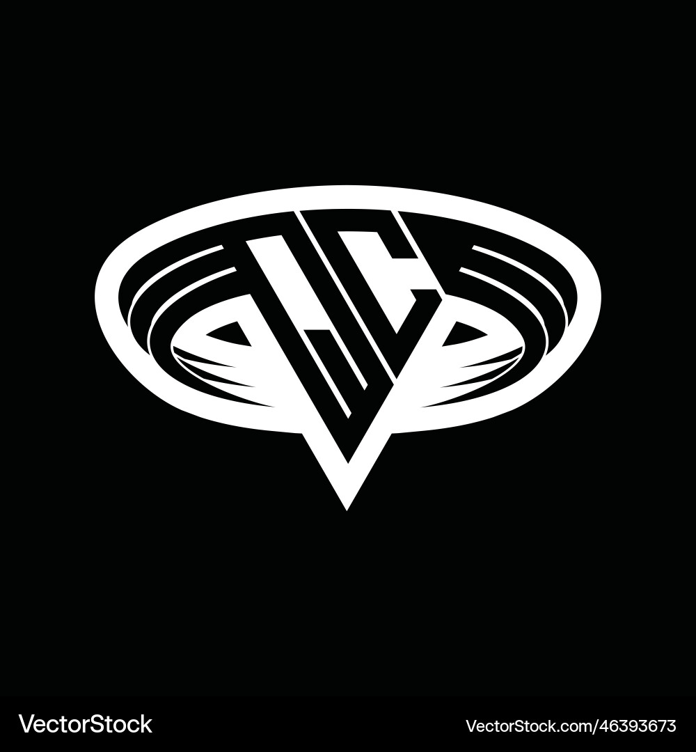 Qc logo monogram with triangle shape slice Vector Image