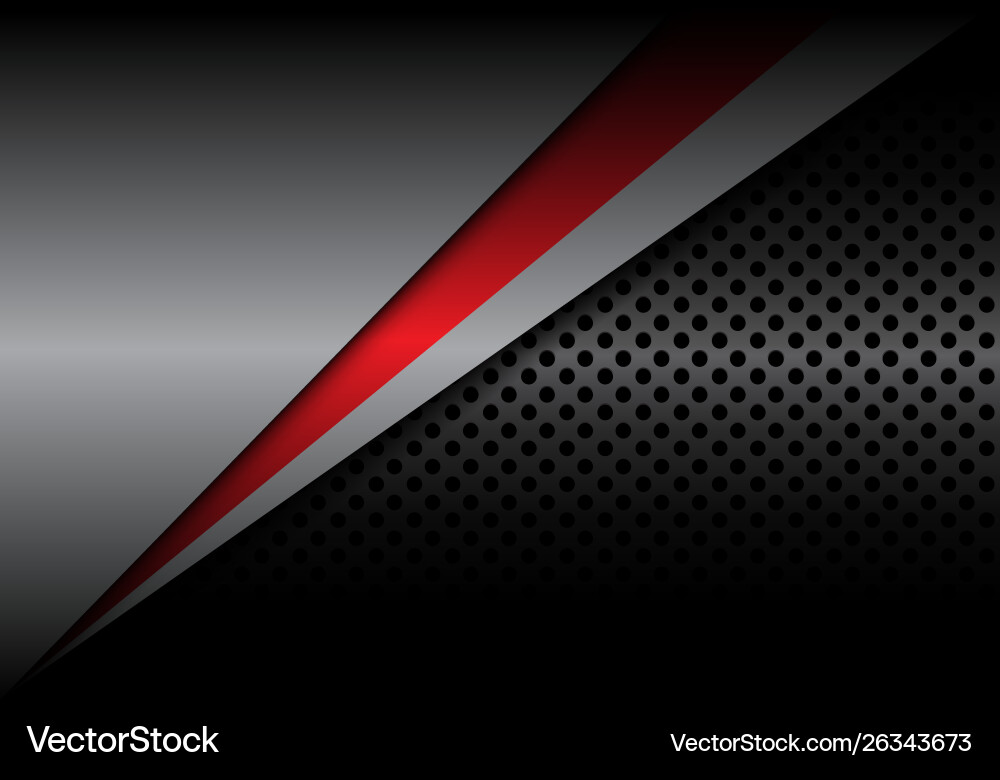 Red line overlap on grey metallic dark circle mesh Red line overlap on grey metallic dark circle mesh vector image