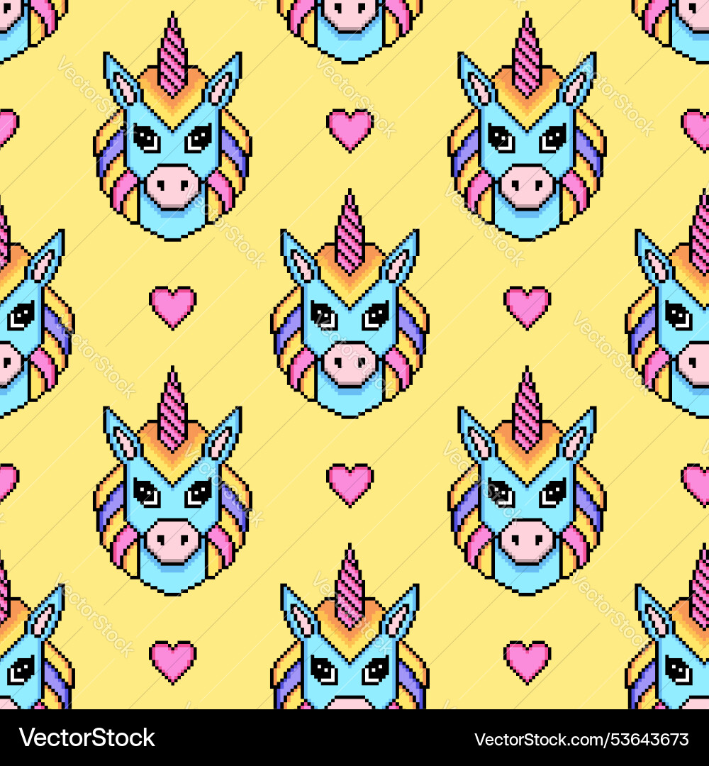 Seamless pattern with unicorns vector image