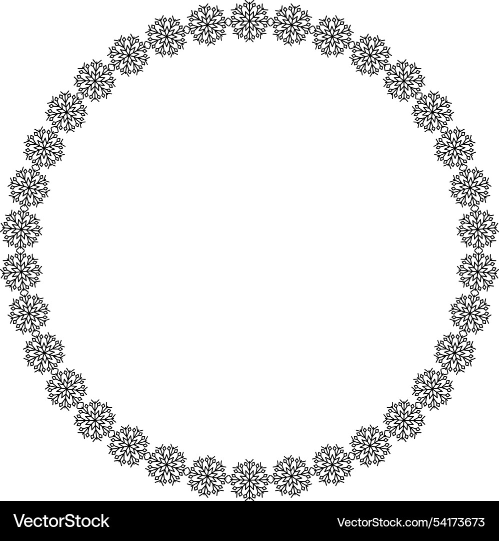 Snowflake circle frame winter round Snowflake circle frame winter round vector image