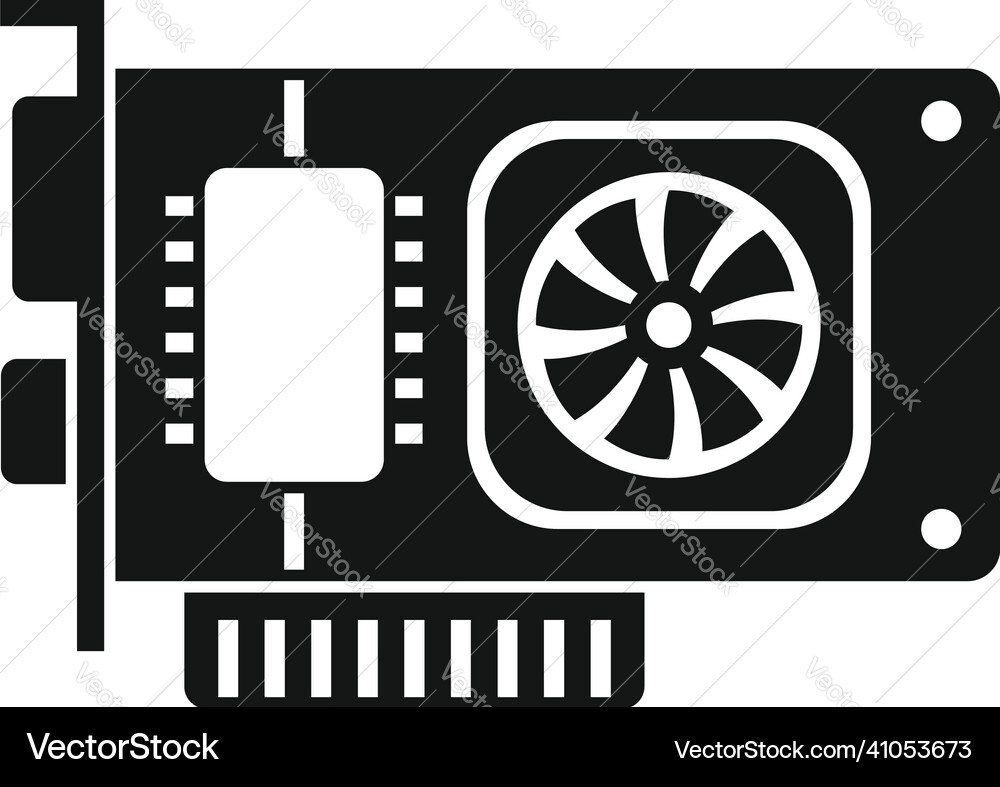 Video card board icon simple computer gpu Video card board icon simple computer gpu vector image