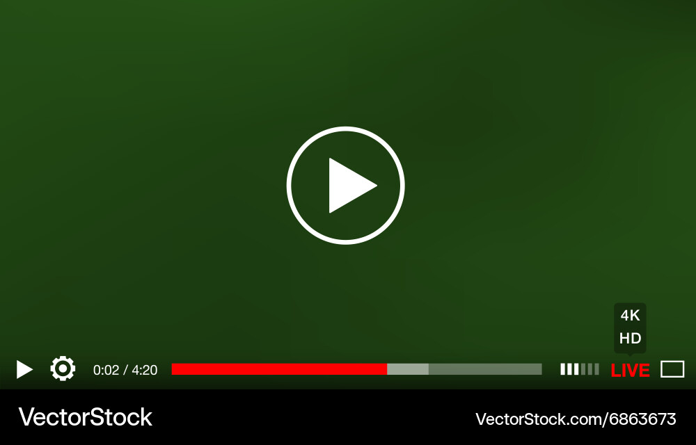 Video player window with menu and buttons panel Vector Image