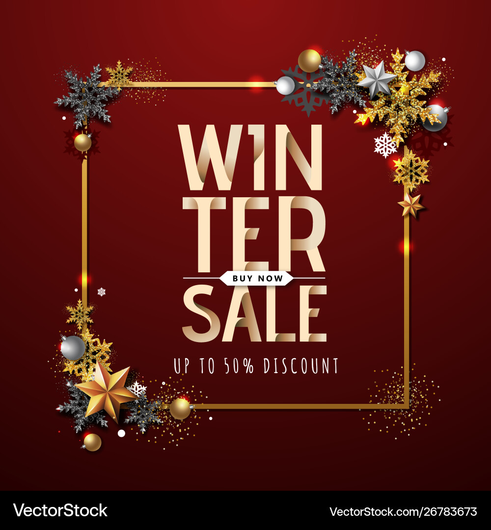 Weihnachtsposter mit goldenen Schneeflocken Weihnachtsposter mit goldenen Schneeflocken vektorbild