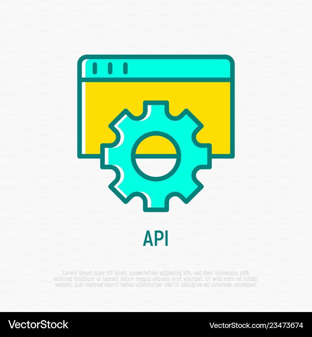 Api thin line icon modern Api thin line icon modern vector image