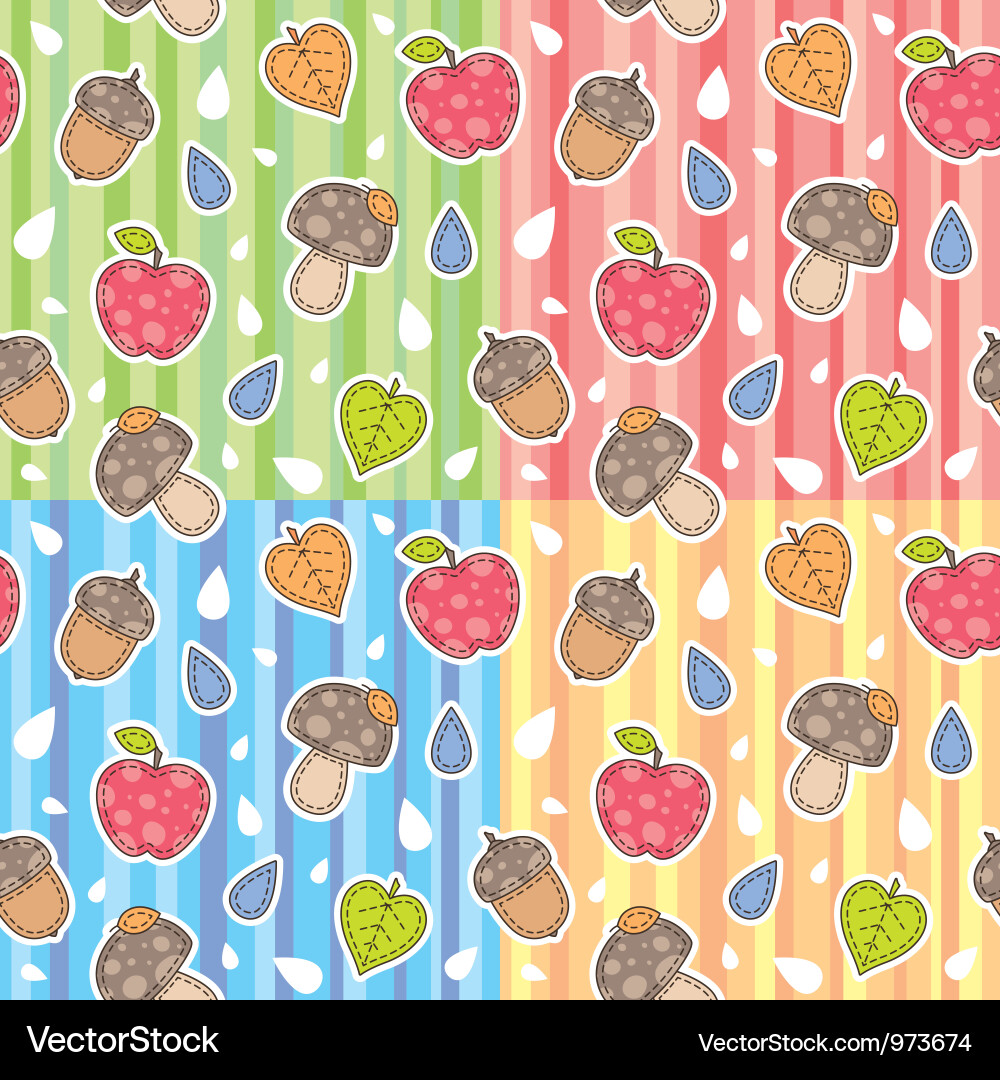 Autumnal Pattern Collection vector image
