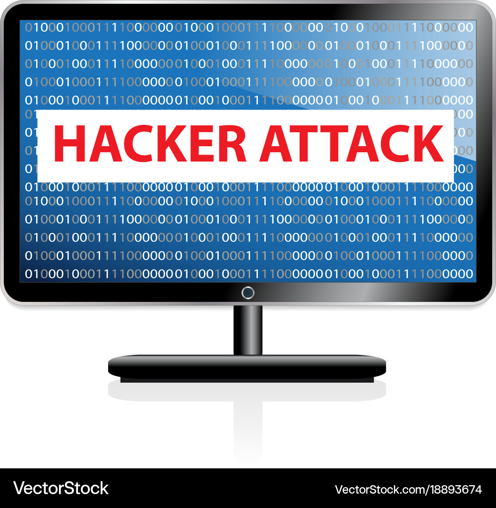 Computer Hacking System Icon Monitor mit binär vektorbild