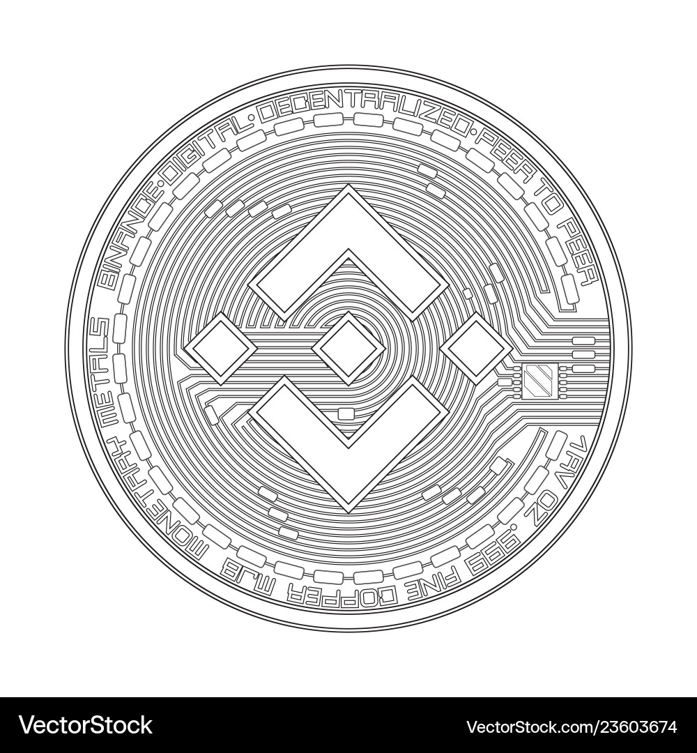 Crypto currency binance black and white symbol – Royalty-Free Vector |  VectorStock
