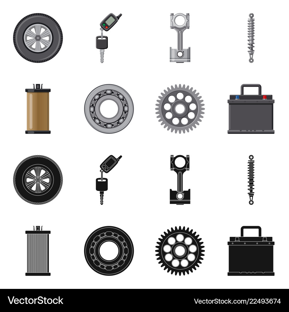 Design of auto and part icon set Design of auto and part icon set vector image