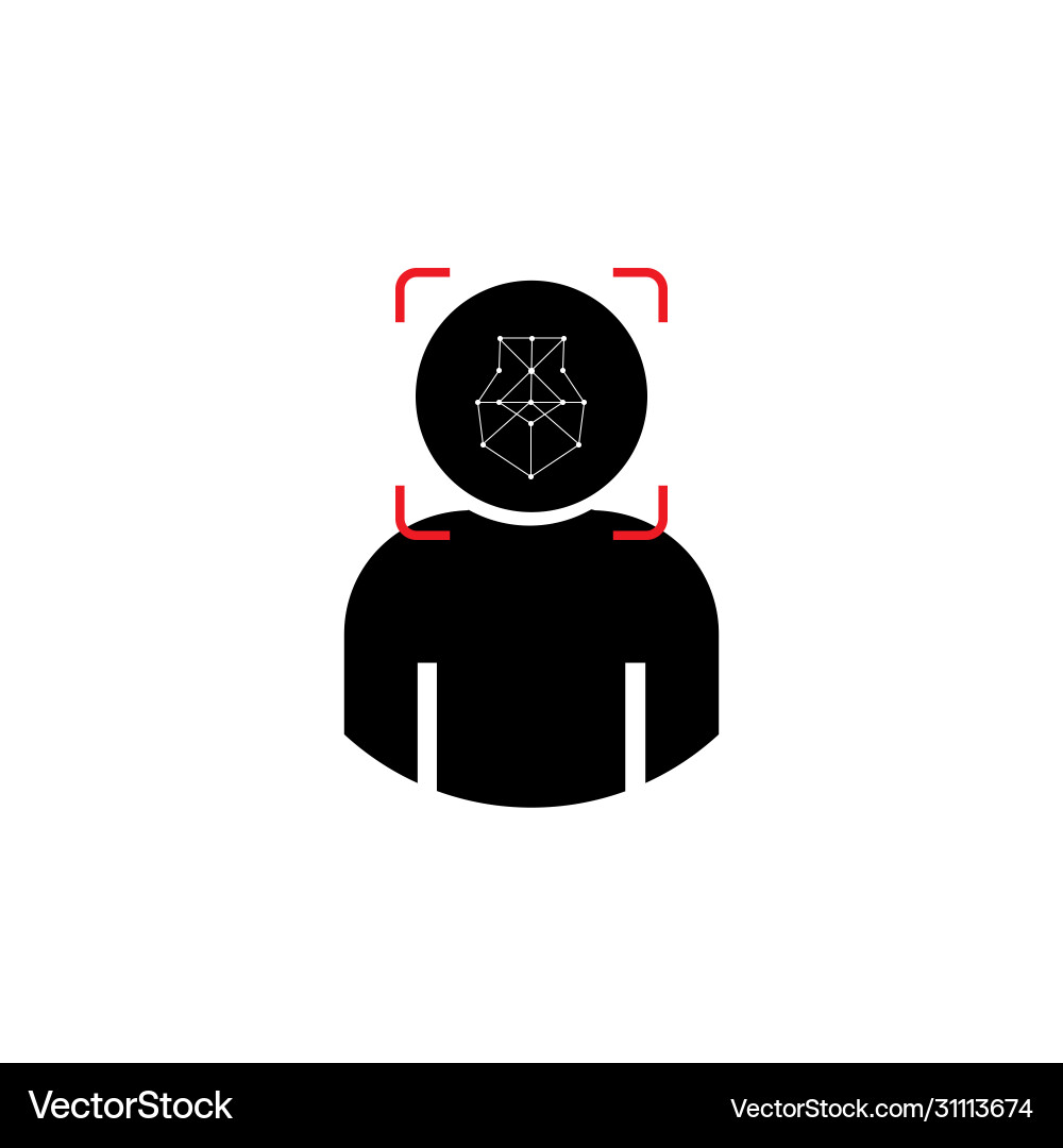 Face id recognition icon on empty background Face id recognition icon on empty background vector image