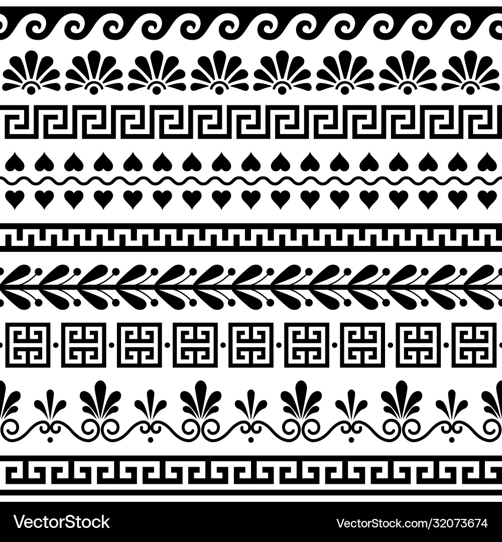 Greek Meander Pattern - Antique Style vector image