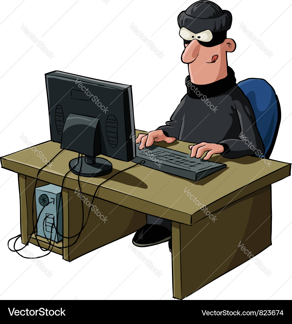 Hacker at Computer vector image