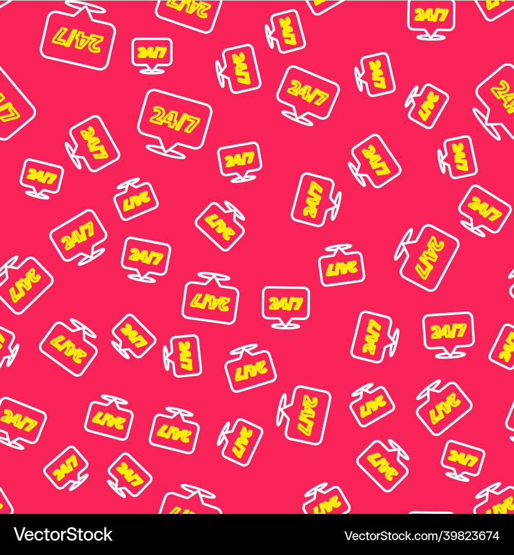 Line clock 24 hours icon isolated seamless pattern vector image