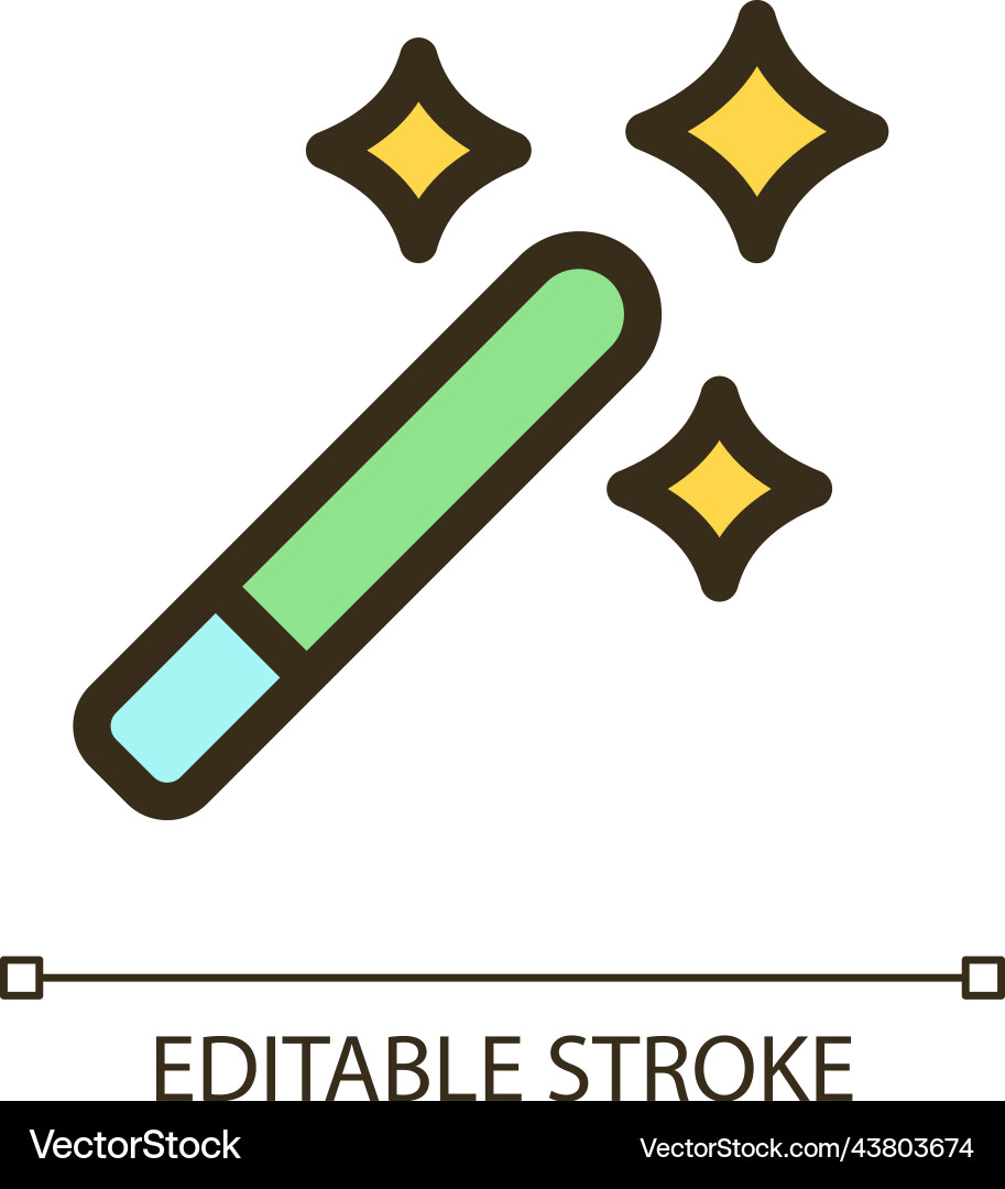 Magic wand tool pixel perfect rgb color ui icon Vector Image