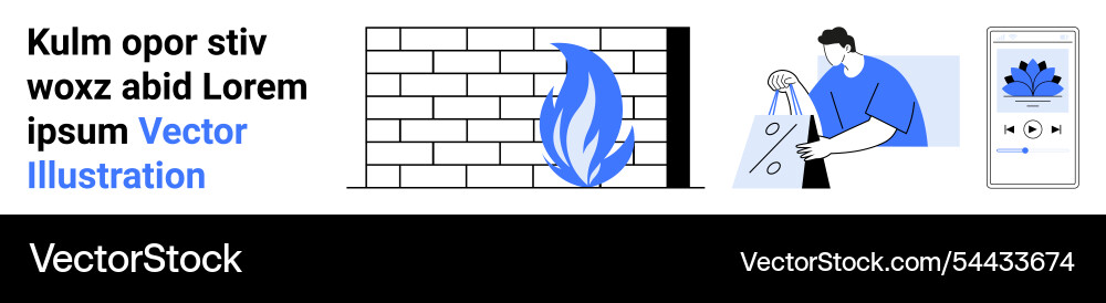 Man working on interface with technology and blue Man working on interface with technology and blue vector image