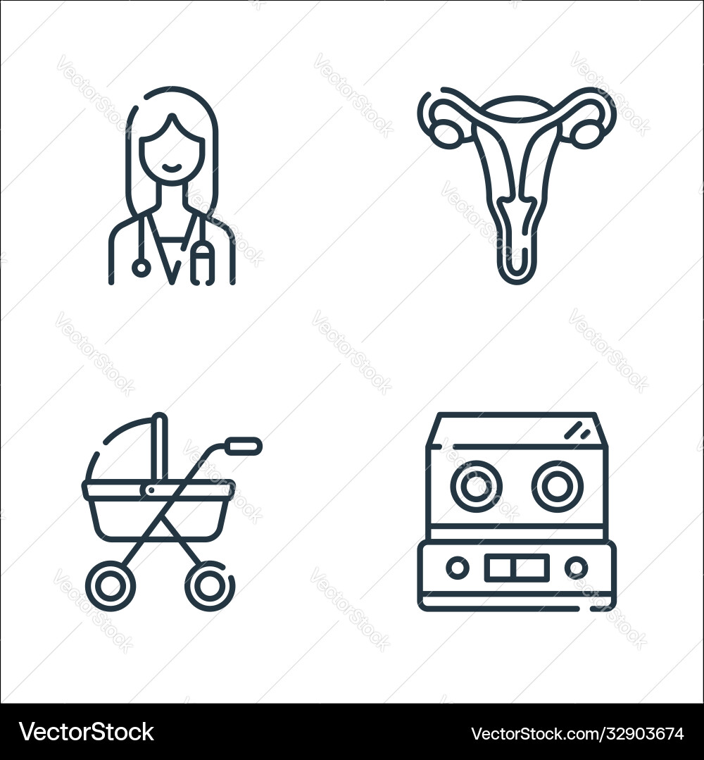 Maternity line icons linear set quality Maternity line icons linear set quality Vector Image