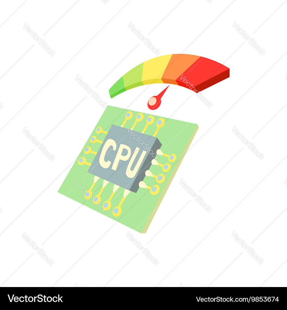 Measurement of processor temperature icon vector image