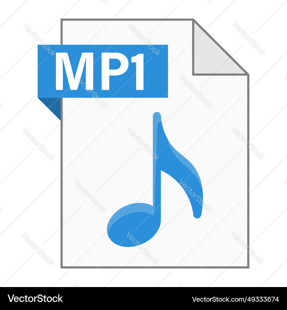 Modern flat design of mp1 file icon for web Modern flat design of mp1 file icon for web vector image
