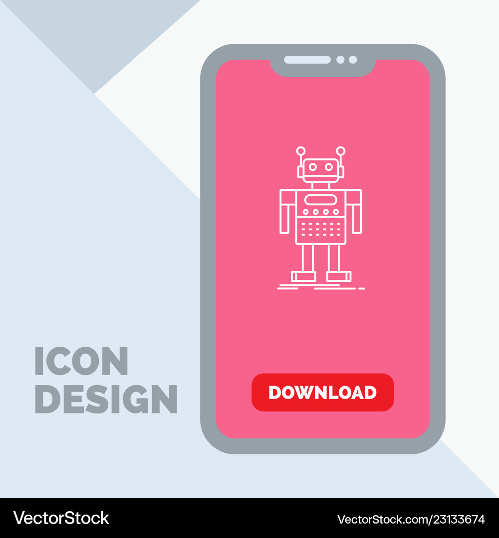 Robot android artificial bot technology line icon vector image
