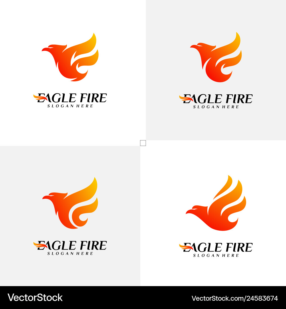 Satz von phoenix fire bird logo design concepts Satz von phoenix fire bird logo design concepts vektorbild