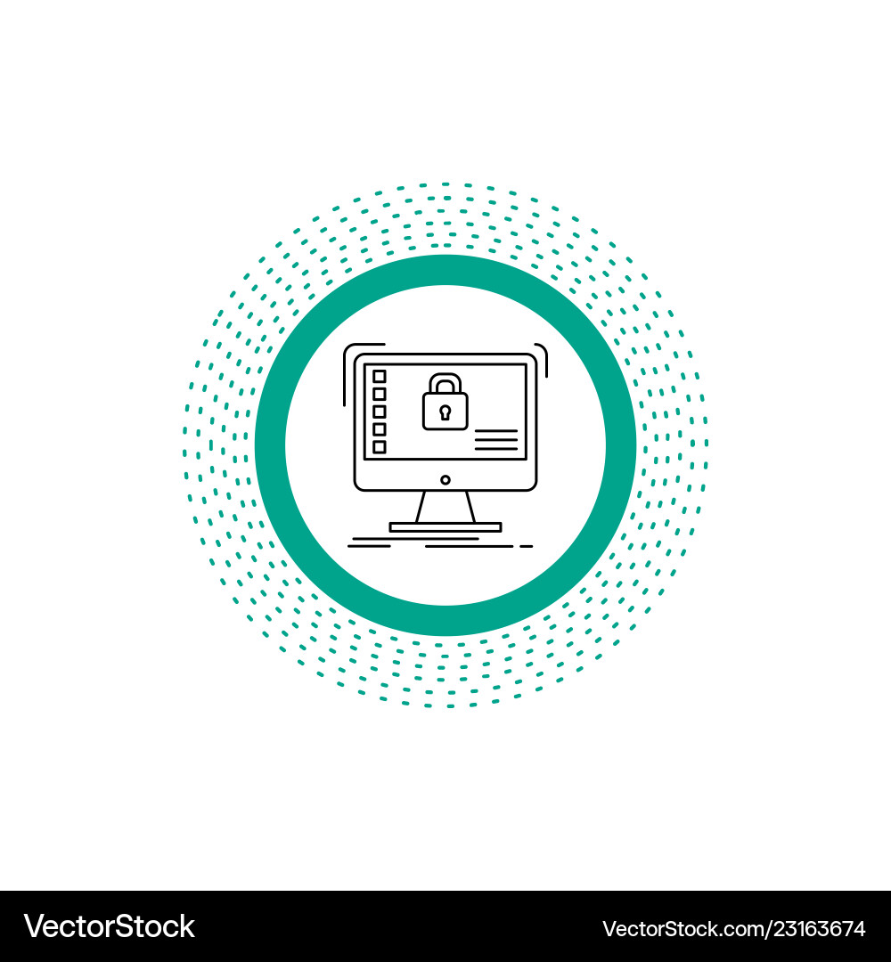 Secure protection safe system data line icon Secure protection safe system data line icon Vector Image