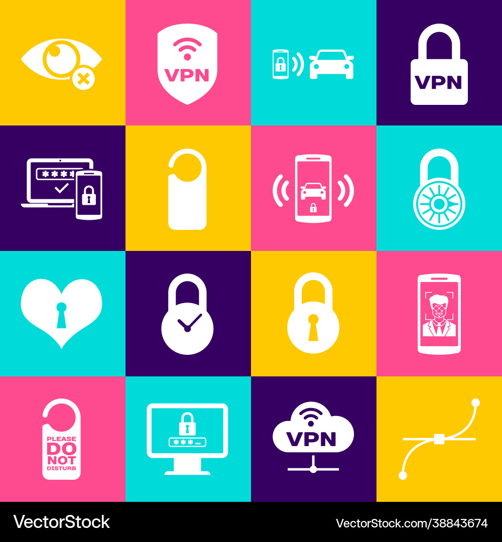 Set bezier curve mobile and face recognition Vector Image