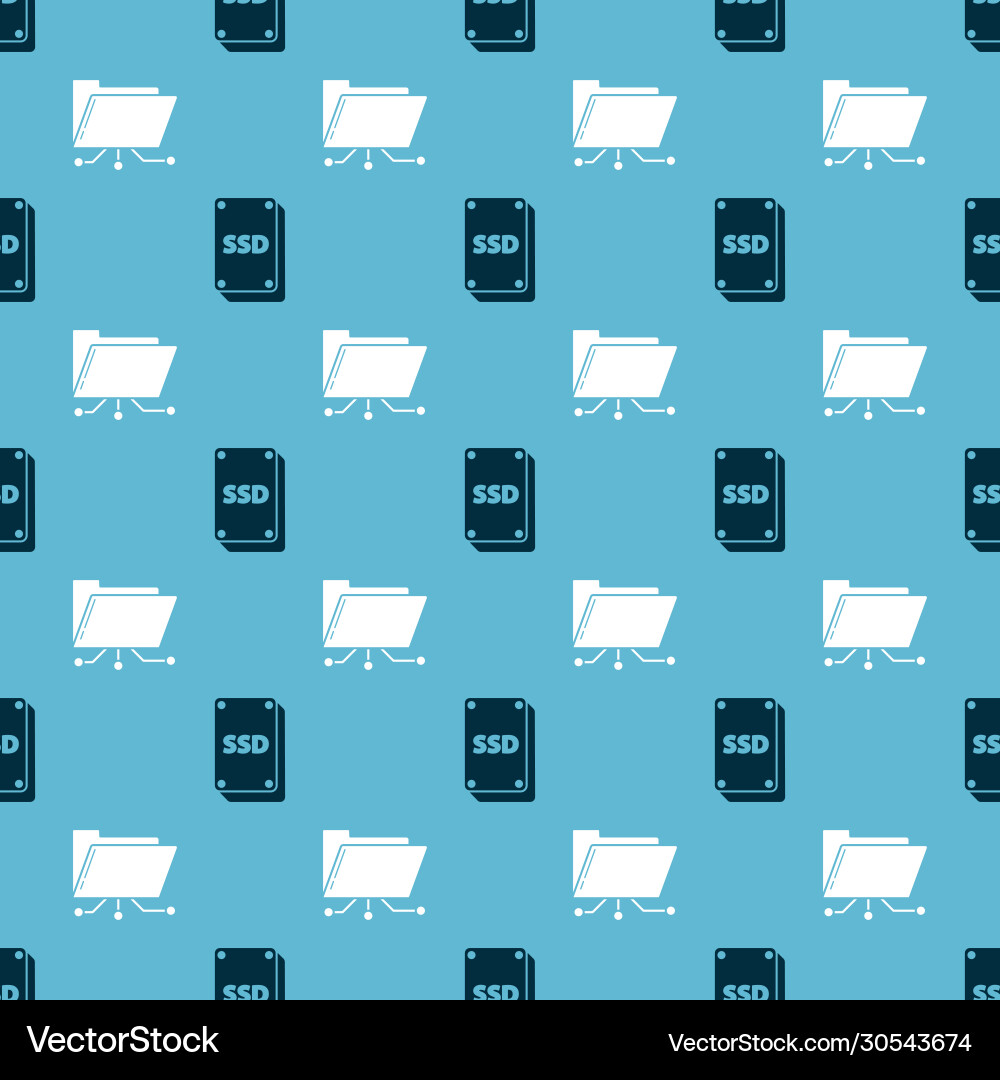 Set ssd card and folder lock on seamless Set ssd card and folder lock on seamless vector image