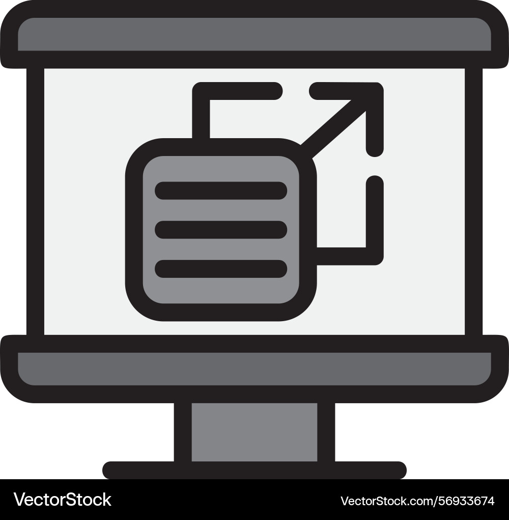 Slide text line filled style icon design vector image